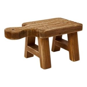 Bundle for both Rectangle Wood Pedestal with Handle and Stoneware Candle Holder